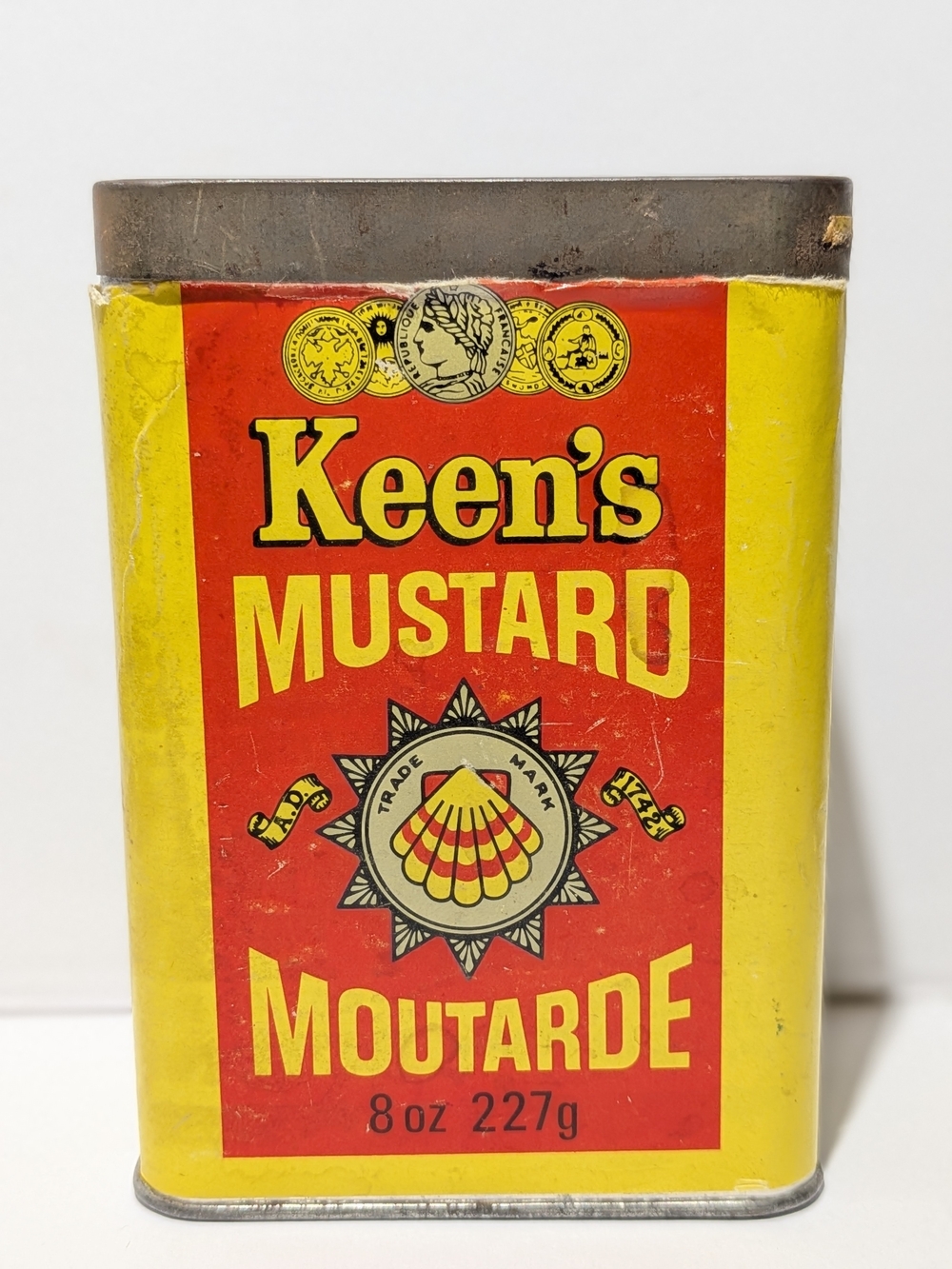 Vintage Keen's Mustard Tin 227g / 8oz Colman Foods Collectible Bilingual